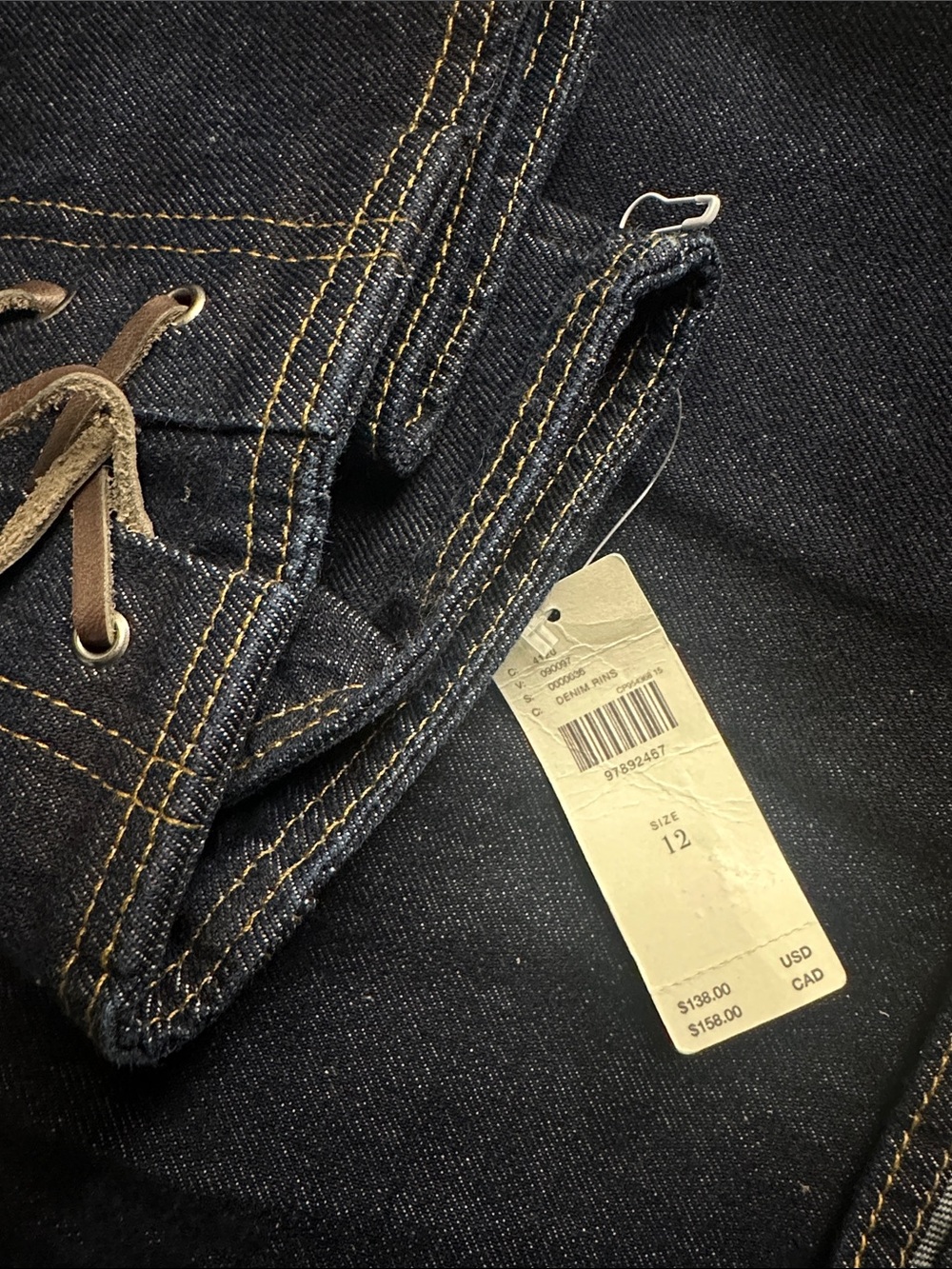 NWT! Anthropologie Pilcro Lace-Up Drop-Waist Denim Midi Skirt - Size 12 🪝 - Picture 5 of 5
